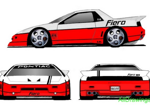 Pontiac Fiero IMSA (Pontiac Fiyero EAMS) - drawings of the car